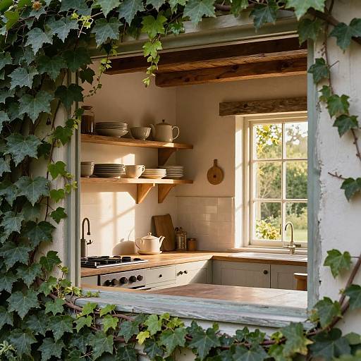 Rustic Farmhouse Kitchen with Ivy