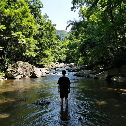 Serene Forest River Reflection