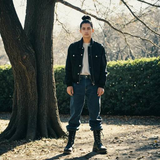 Young Man Standing Outdoors in Casual Outfit