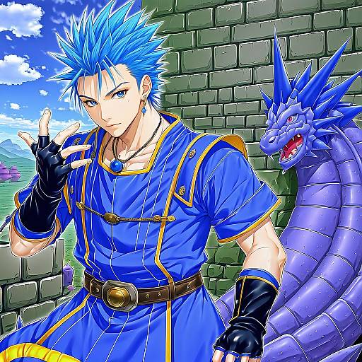 Illustration of Camus (dq11), dragon quest in the style of Rui shi (rayze ray)