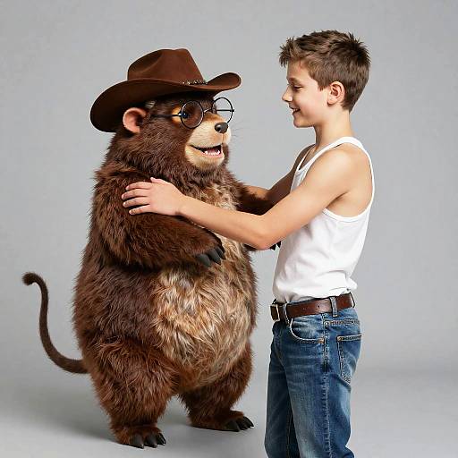 Playful Cowboy Shot of Mole Hybrids