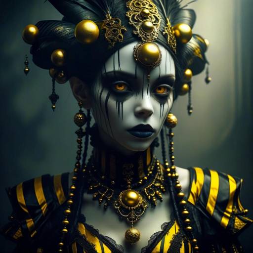 Gothic Surreal Portrait with Stripes