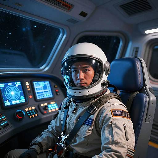 Futuristic Spaceship Cockpit Selfie