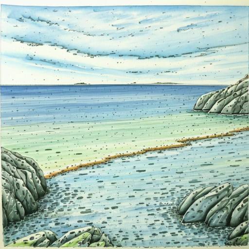 Seaside Landscape Watercolor Painting