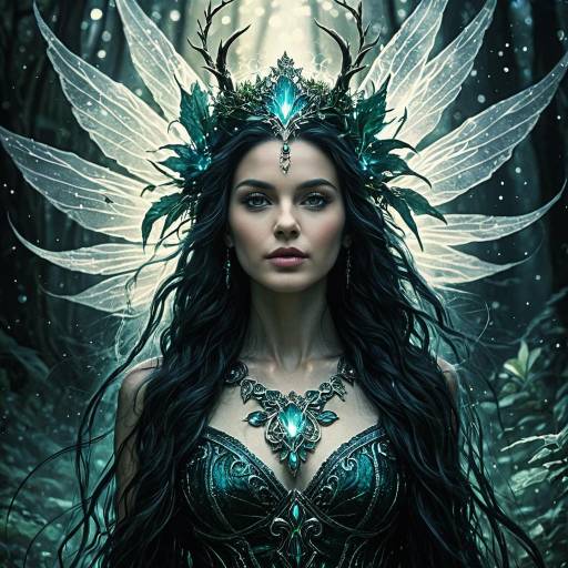 Dark Fae Enchantress with Crystal Crown