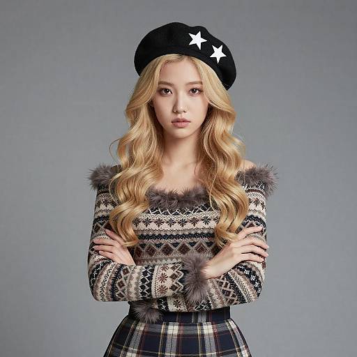 Stylish Young Woman in Beret