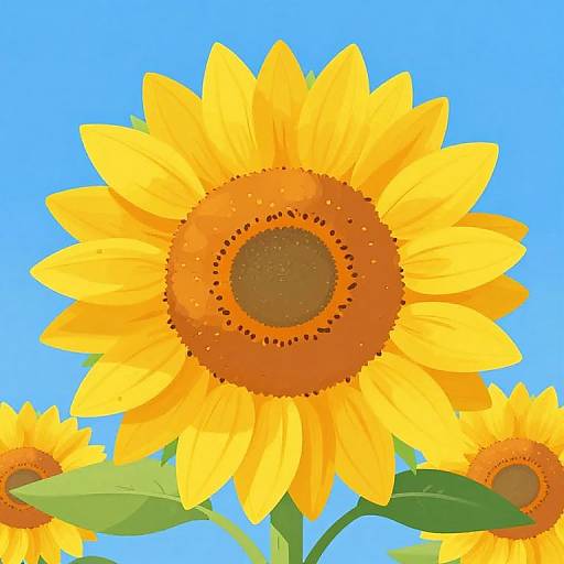 Vibrant Cartoon Sunflower Illustration