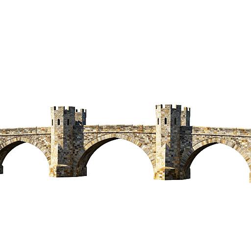 Hyperrealist Medieval Stone Bridge Vector