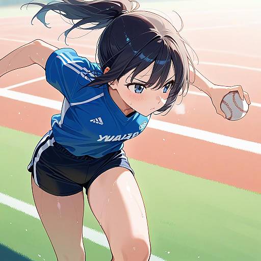 Masterful Depiction of a Baseball Girl