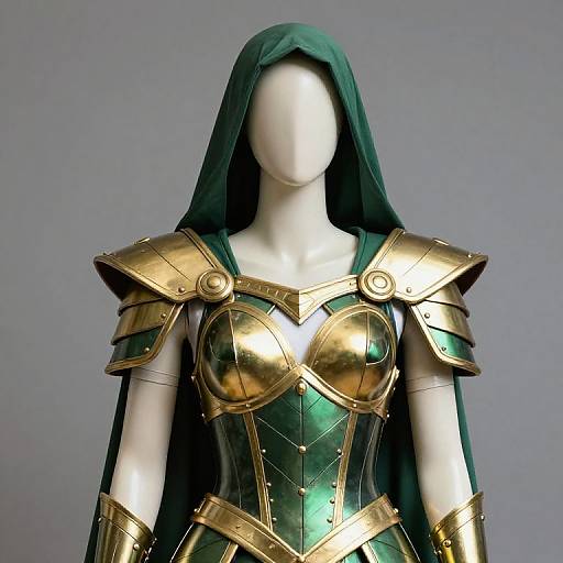 Mannequin in Green and Gold Armor