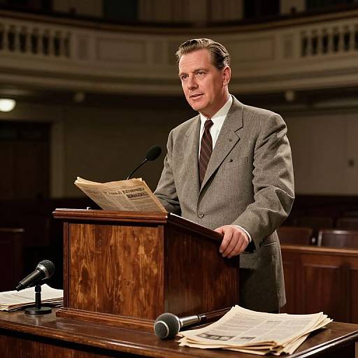1950s Announcer at Vintage Podium