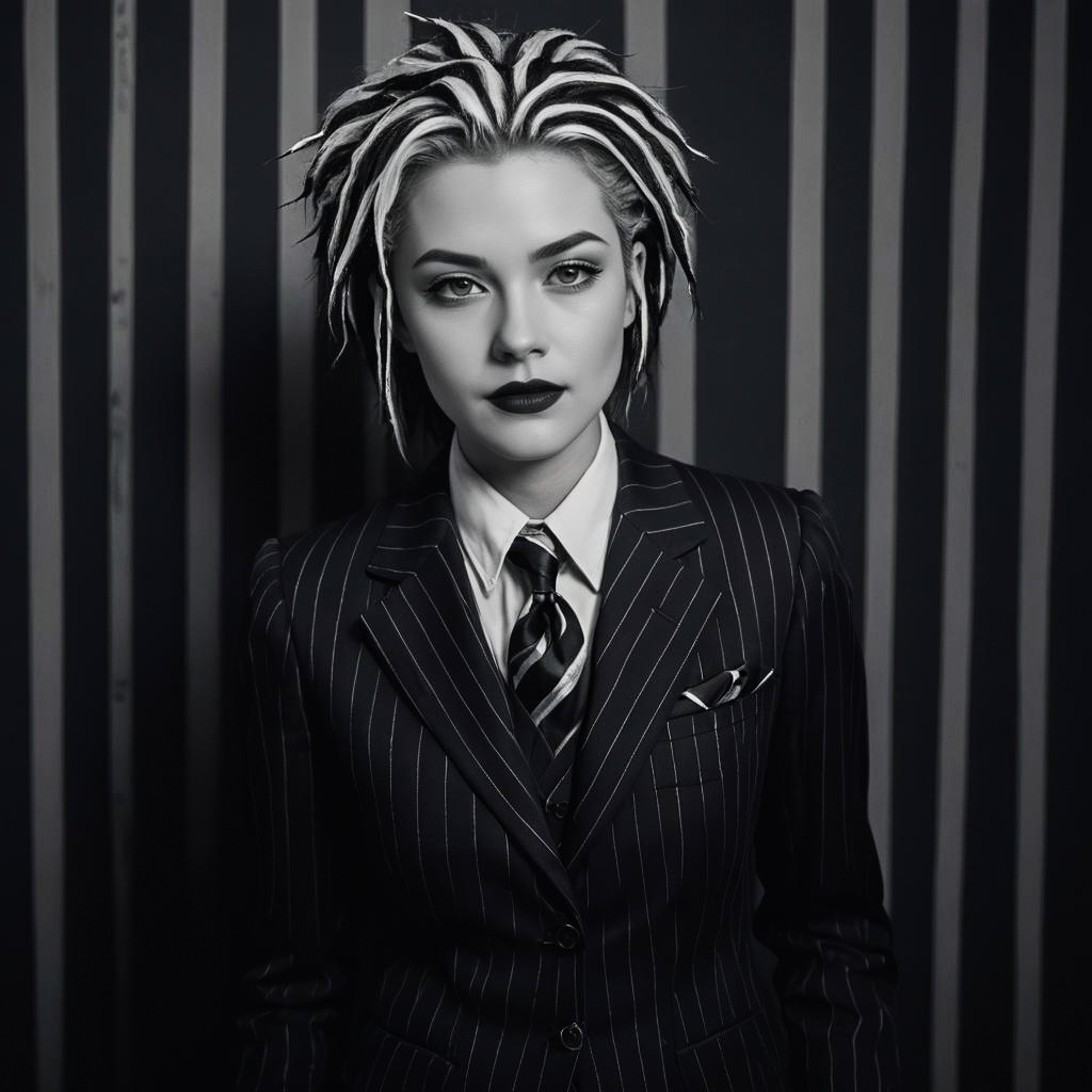 Gothic Teen in Beetlejuice-Inspired Shoot