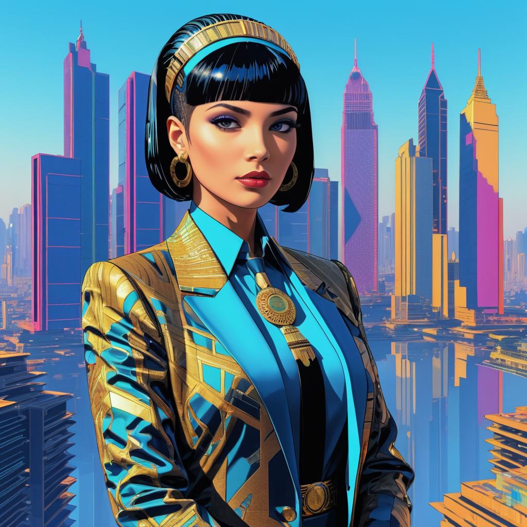 Modern Cleopatra: Cyberpunk Leadership Portrait