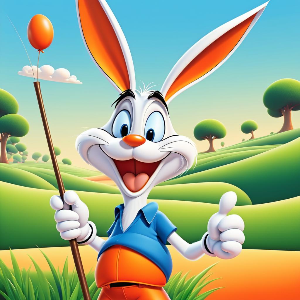 Whimsical Bugs Bunny in Disney Style