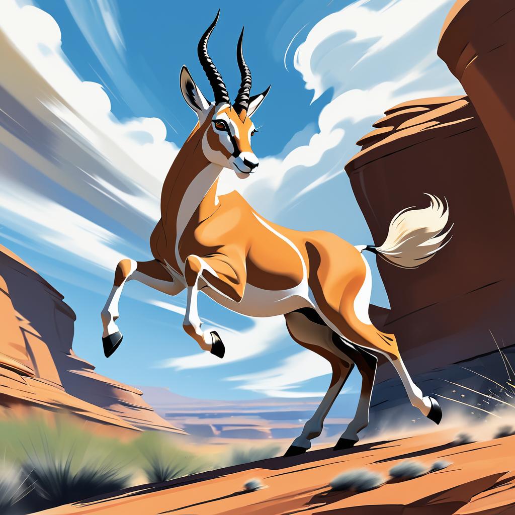 Fearless Springbok in Dramatic Landscape