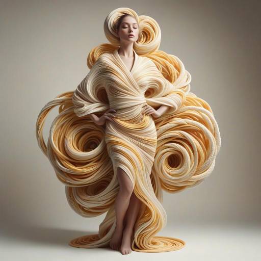 Surreal Fashion: Woman Wrapped in Bucatini