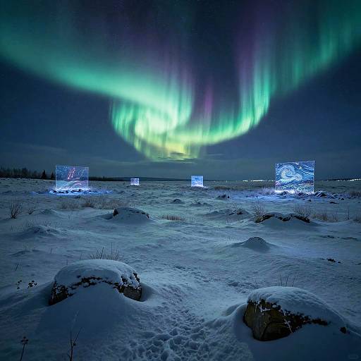 Van Gogh Style Northern Lights Tundra