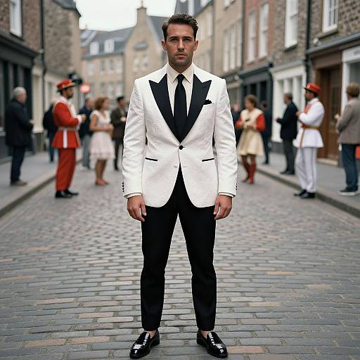 Stylish Man in Historic Urban Setting