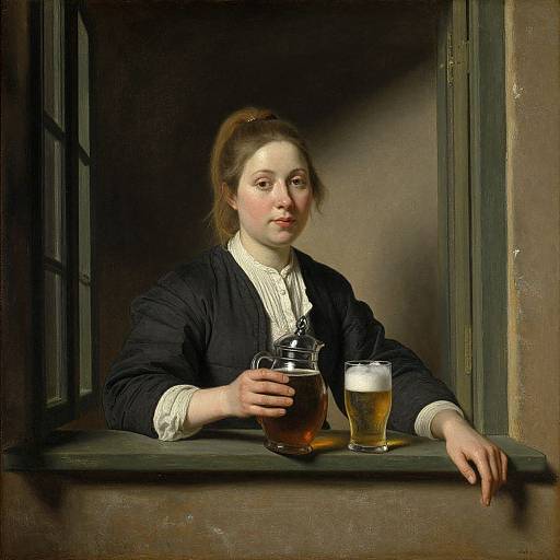 Woman at Window with Jug and Beer