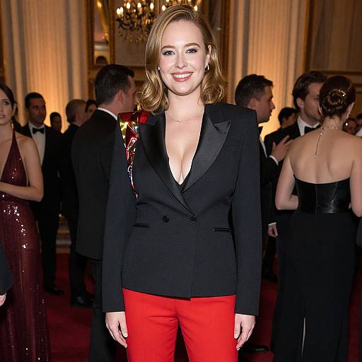 Elegant Woman in Grand Ballroom Gala