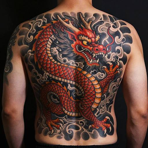 Fierce Asian Dragon Tattoo Art