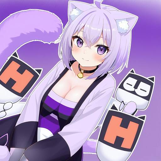 Illustration of Onigirya (nekomata okayu), hololive in the style of Ikeda shouko