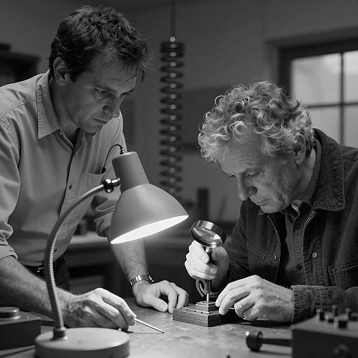 Intense Workshop Moment in Monochrome