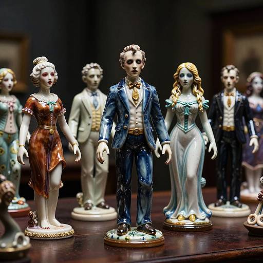Unnerving Porcelain Figurines Horror Scene