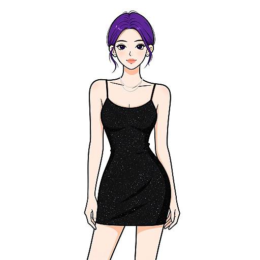Minimalist Chic Woman in Glitter Dress
