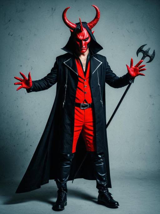 Realistic Full-Body Devil Costume Cosplay