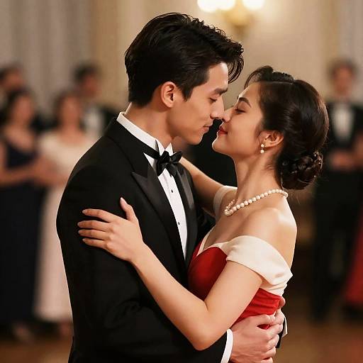 Romantic Couple in Elegant Ballroom