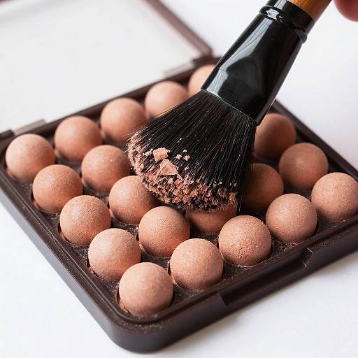 Dark Brown Makeup Palette with Brush