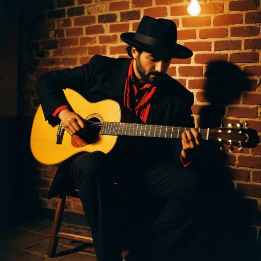 Flamenco Guitarist in Chiaroscuro Lighting