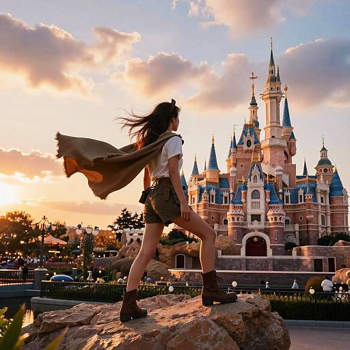 Brave Girl Overlooking Magical Kingdom