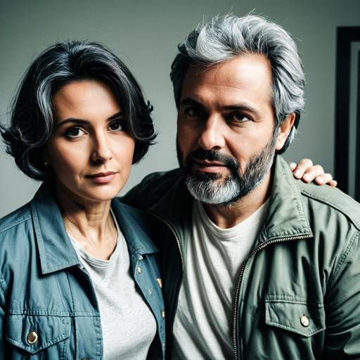 Portrait of Middle-Aged Couple with Salt-and-Pepper Hair
