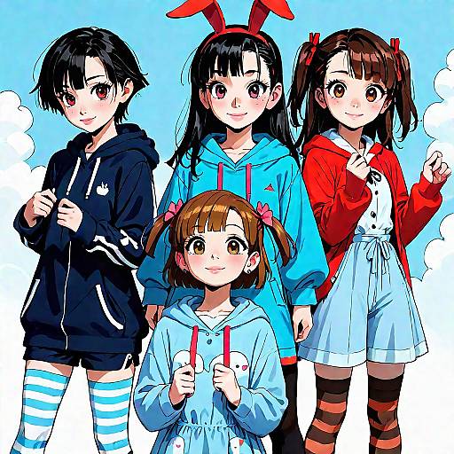 Vibrant Characters in Expressive Outfits