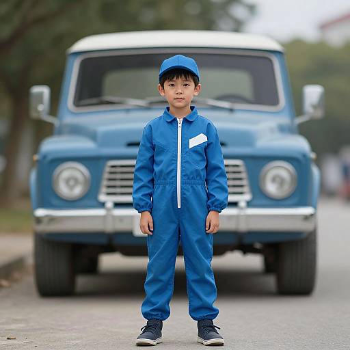 Boy in Little Blue Truck Costume