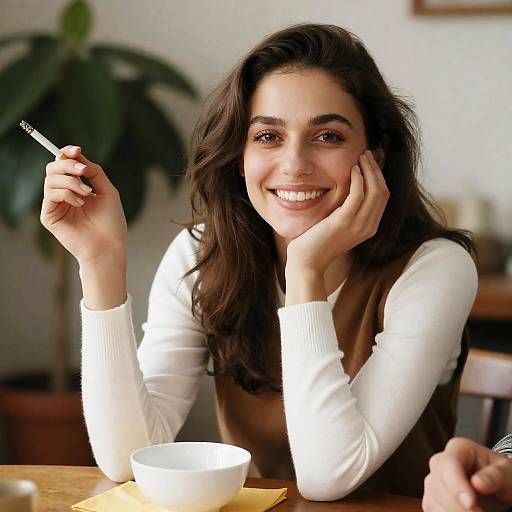 Charming Portrait of a Relaxed Woman