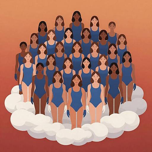 Empowered Women in Cloudy Pyramid Formation