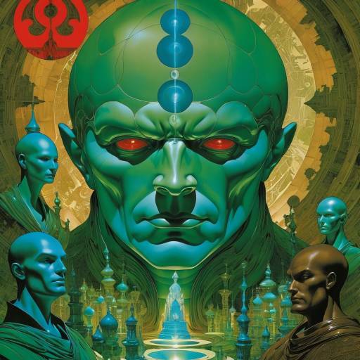 Surreal Comic Book Cover with Mystical Figures