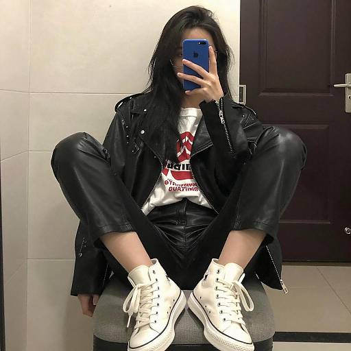 Young Woman Mirror Selfie Style