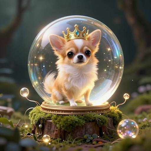 Regal Chihuahua in Magical Glass Orb