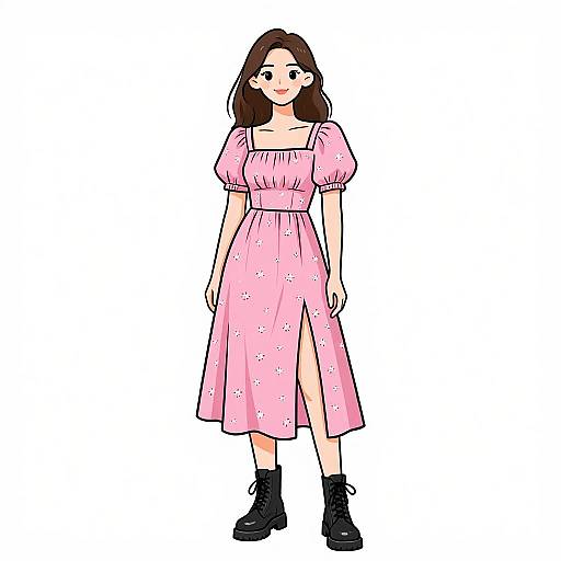 Modern Romantic Woman in Floral Sundress