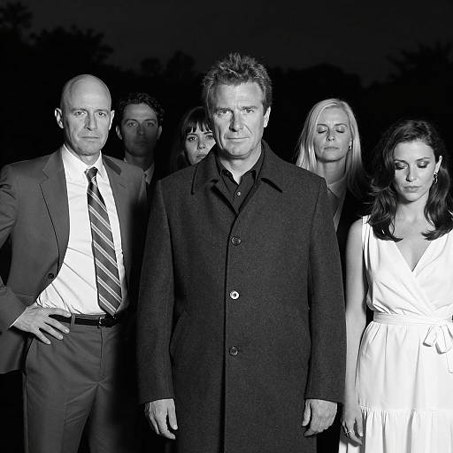 Dramatic Black and White Night Gathering