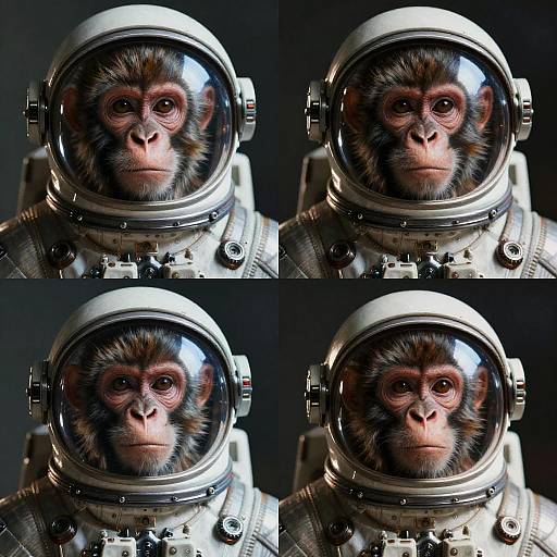 Futuristic Astronaut Monkey Close-Ups
