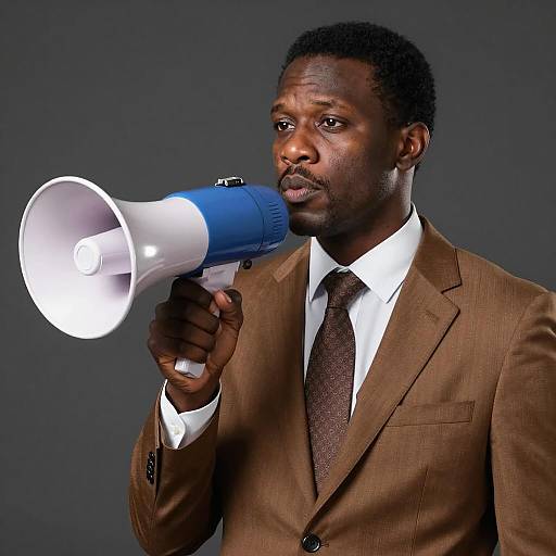 Stylish African-American Man with Megaphone