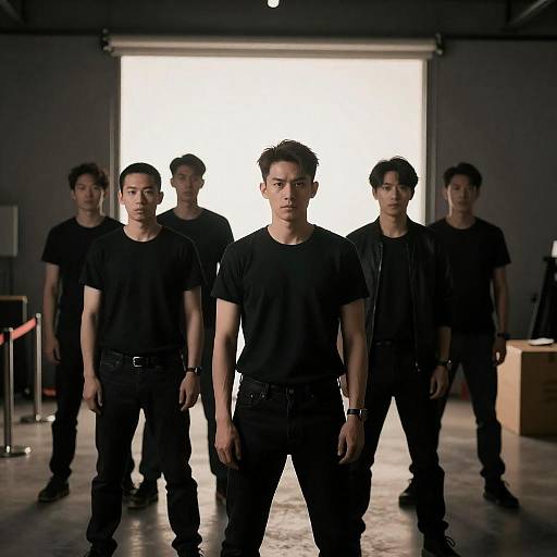 Mysterious Gathering in Dimly Lit Room