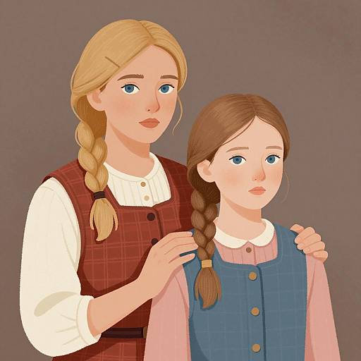 Mother and Daughter: A Heartfelt Illustration
