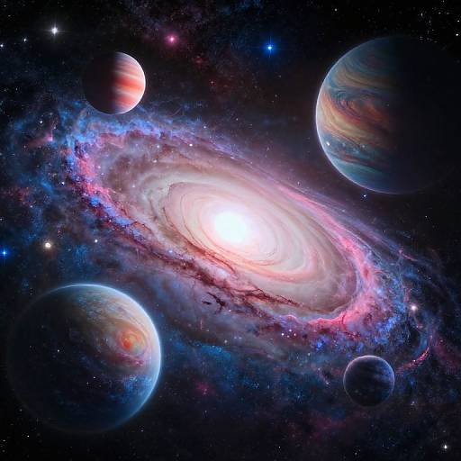 Colorful Planets in Cosmic Space