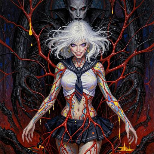 Surreal Gothic Girl with Vascular Veins